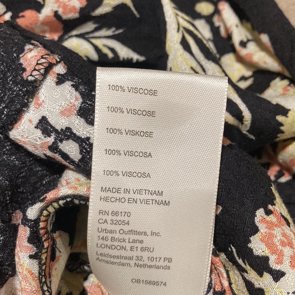 Free People Hilary Floral Print Long Puffed Sleeve Tie Back Smocked - Picture 13 of 16